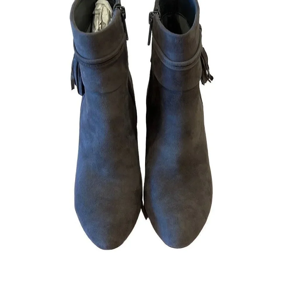 Bandolino Gray leather suede ankle boots Sz.6